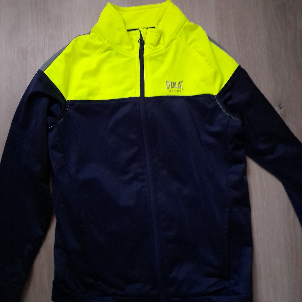 Blue matching pair of Hoodless Jacket and sweats